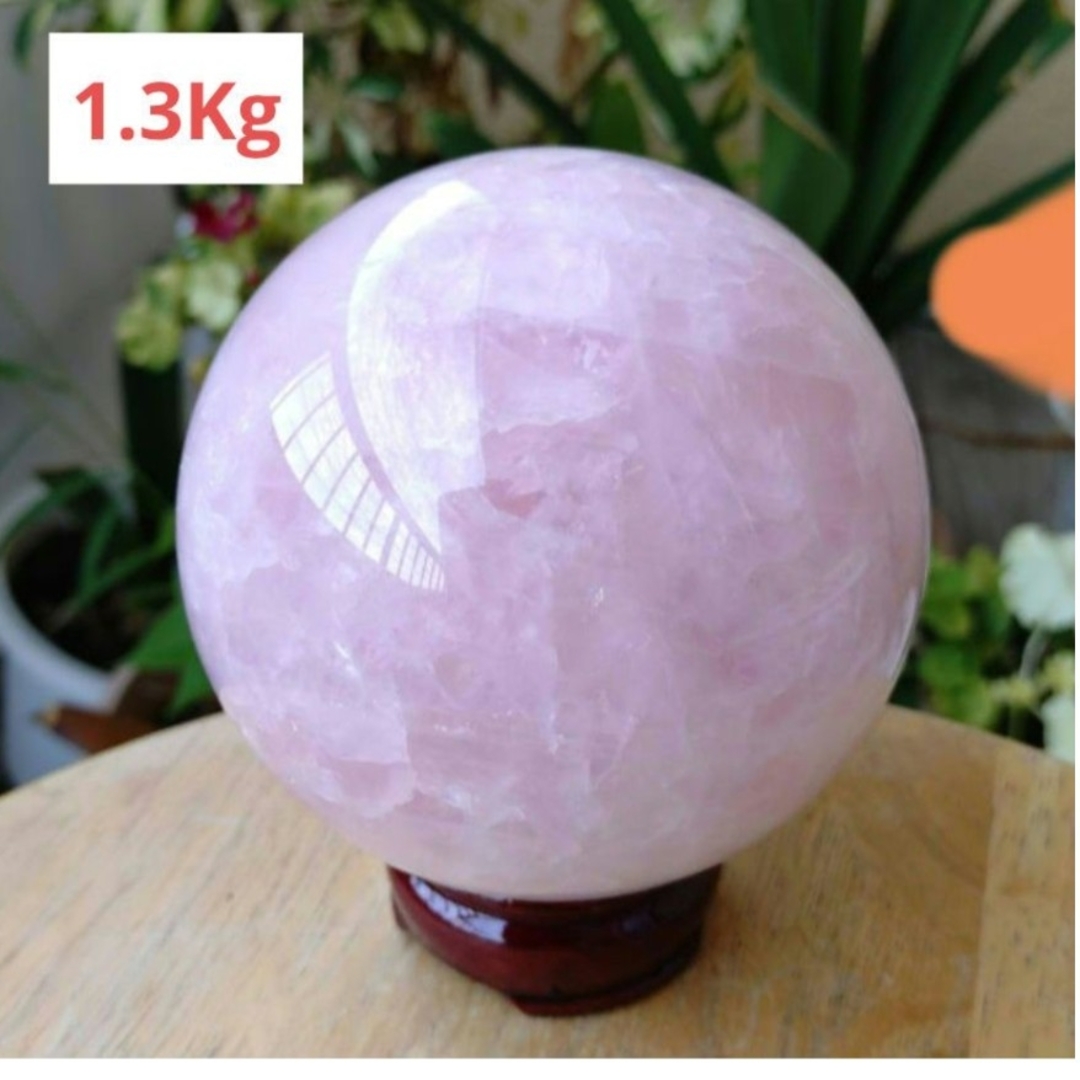 割引大特価】ハニーカルサイト 丸玉 スフィア2.6Kg 木製台座付き ②