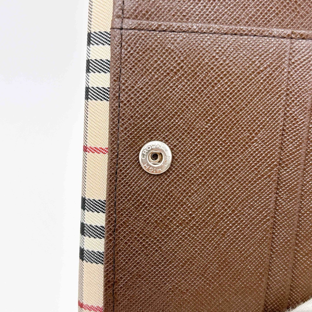 極美品 ＊ BURBERRY バーバリー ノバチェック 二つ折り財布 ブラウン