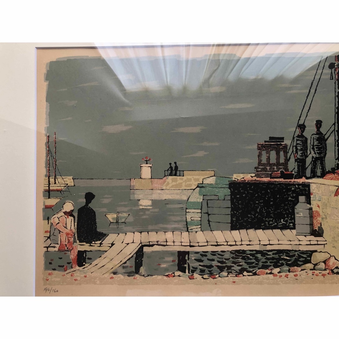 レア 北欧 axel olsson アクセル・オルソン 港 リトグラフ