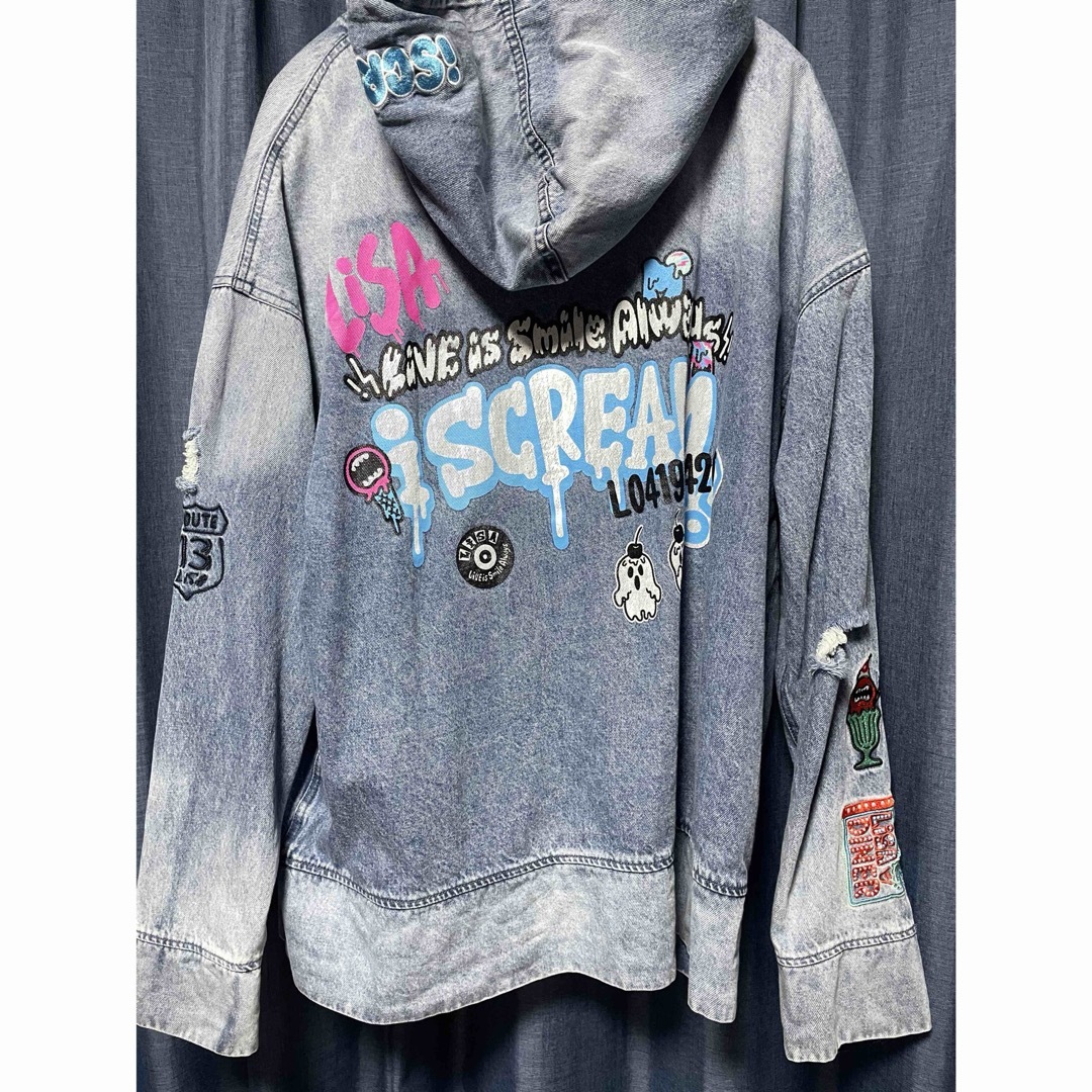 LiSA アイスクリーム デニムパーカー Lサイズ