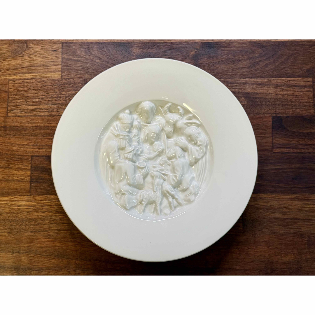 アンティーク極美品】 KPM 1930年頃 クリスマスプレート 白磁皿 壁掛け