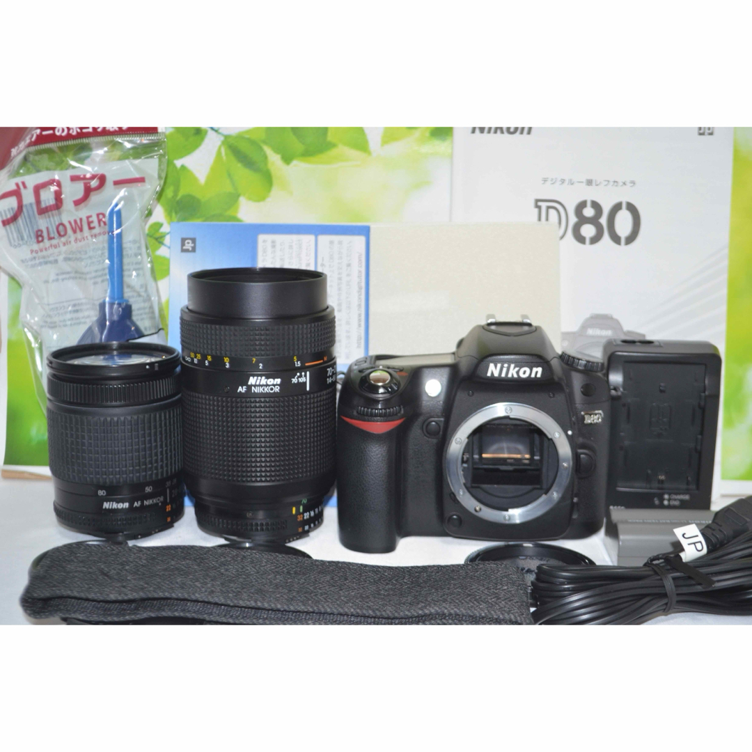 スマホ転送可作例あり Nikon D80 一眼レフデジタルカメラ 電池 レンズ