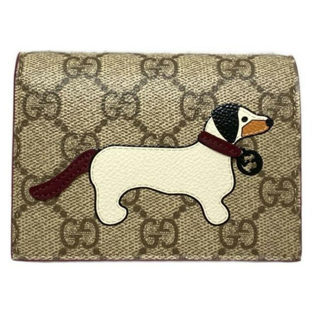 GUCCI(グッチ) 2つ折り財布 ドッグ ディテール GG ミニウォレット