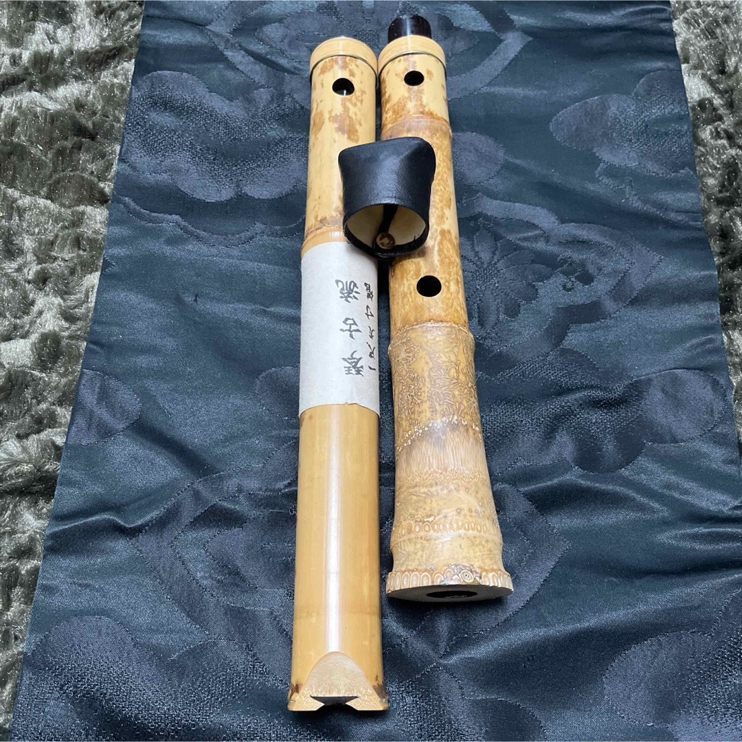 尺八 琴古流 在銘 一尺九寸管 籐巻き 金？三線 未