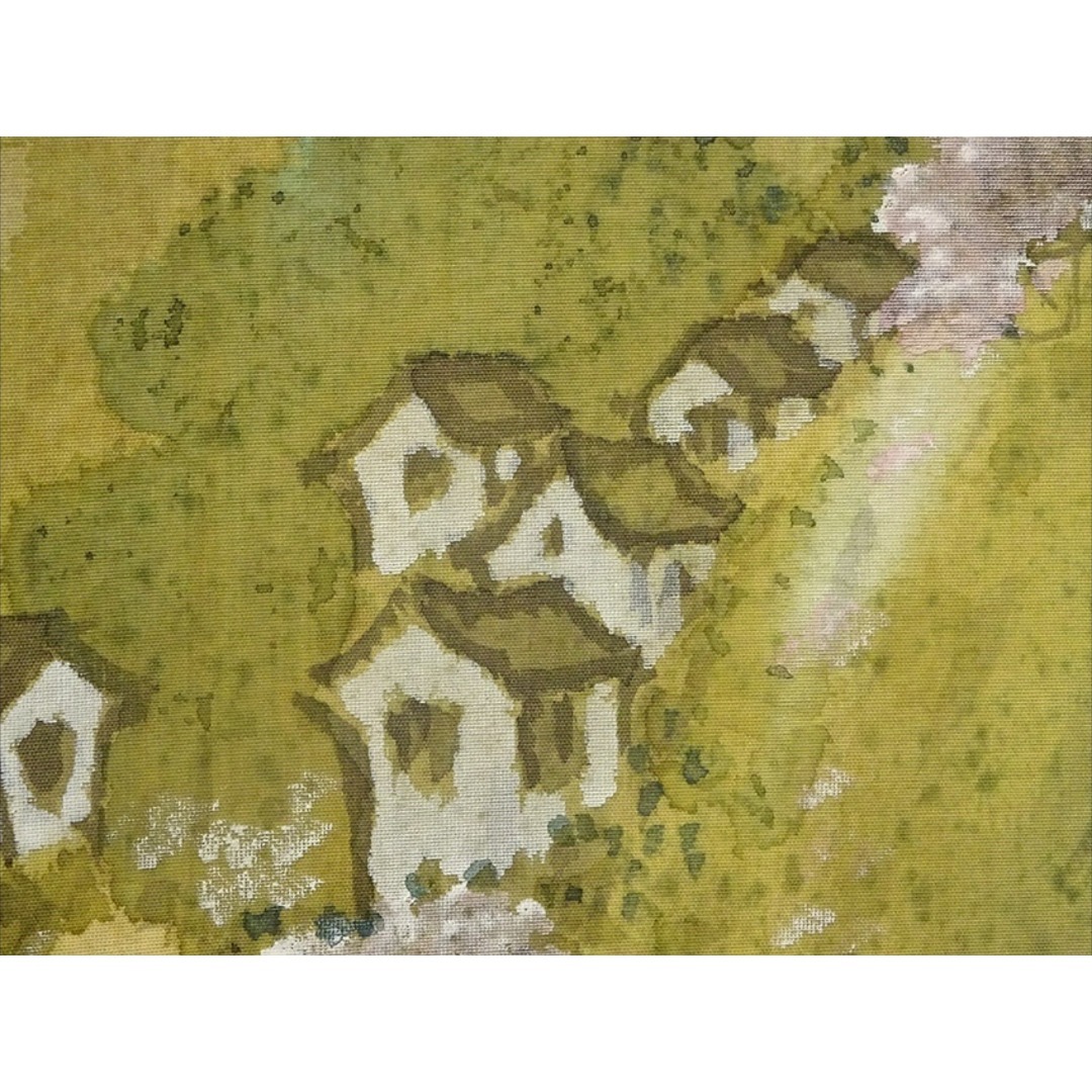 掛軸 井口華秋『支那山水図』中国山水 絹本 肉筆 無地箱付 掛け軸 a11204