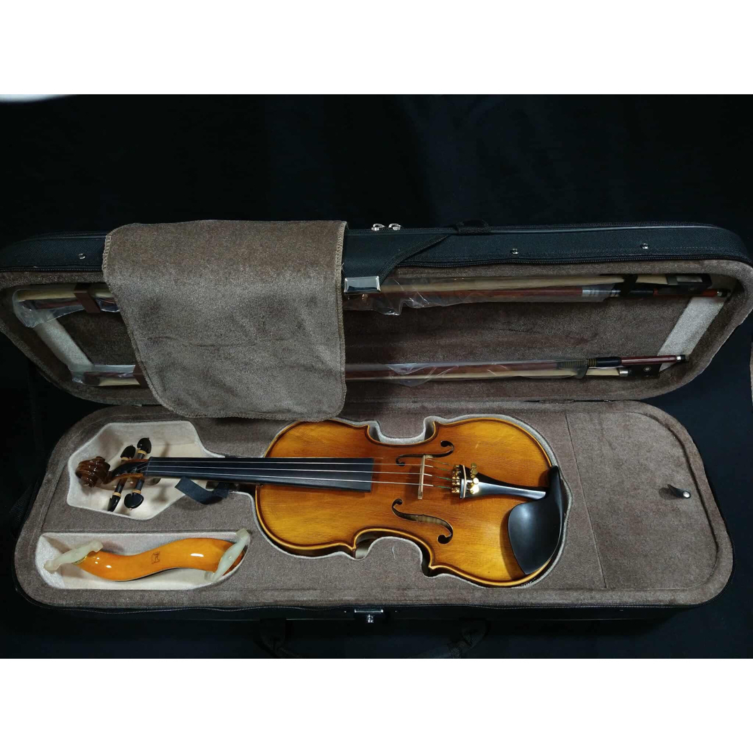 7万円の付属品付き 新品1ピース美しいトラ目メープルバイオリン 4/4