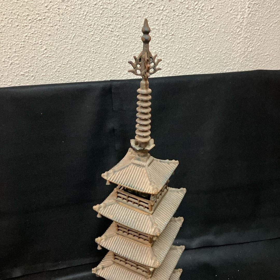 鉄製 五重塔 金属工芸 置物 オブジェ ビンテージ インテリア