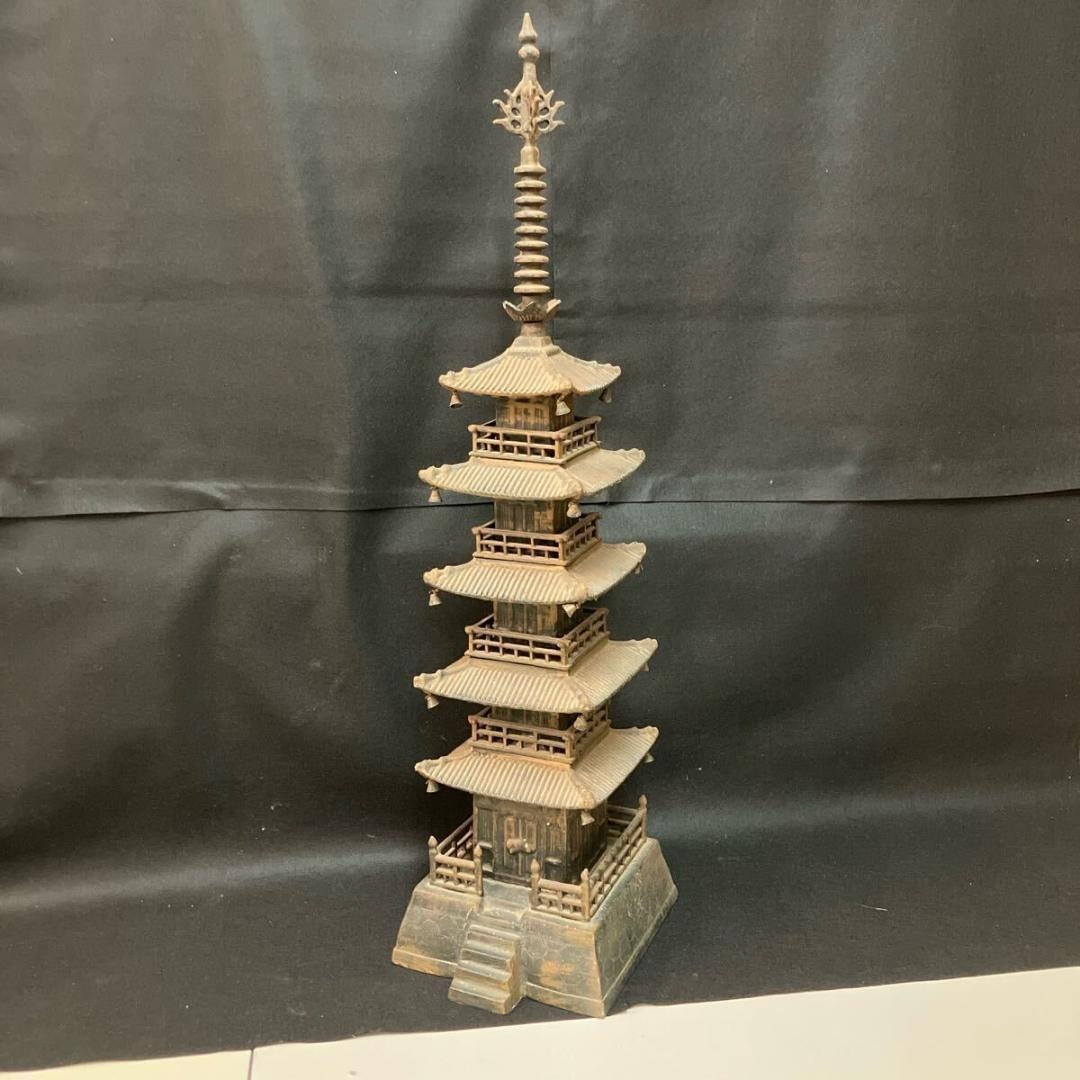 鉄製 五重塔 金属工芸 置物 オブジェ ビンテージ インテリア