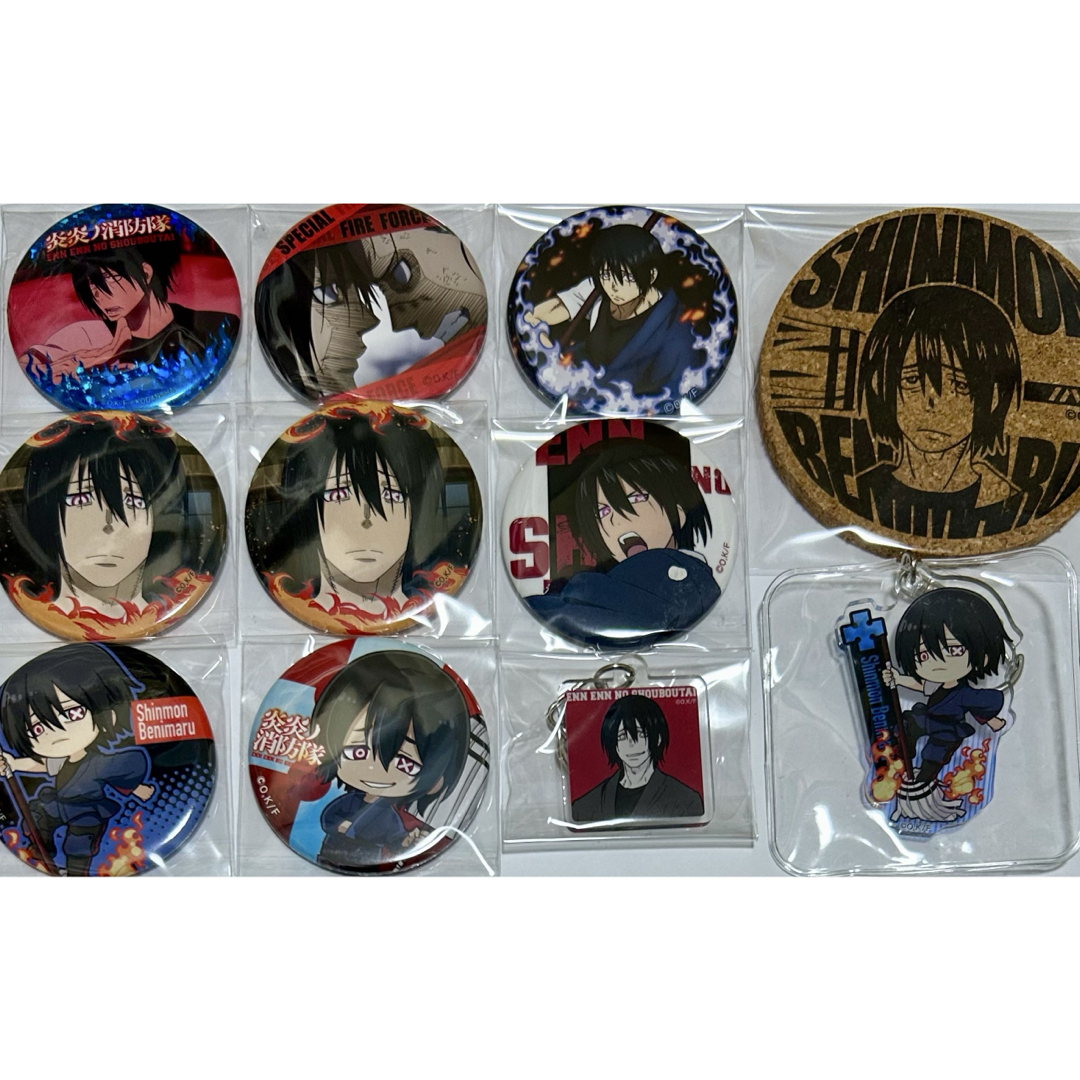炎炎ノ消防隊 クリスタライト 缶バッジ 9点 炎炎ノ消防隊」クリスタ