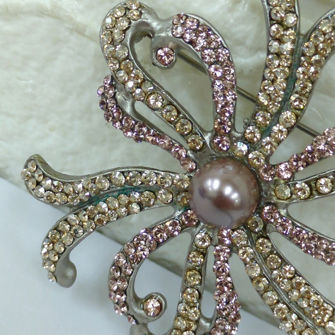 GIORGIO ARMANI ジョルジオ アルマーニ ブローチ ラインストーン