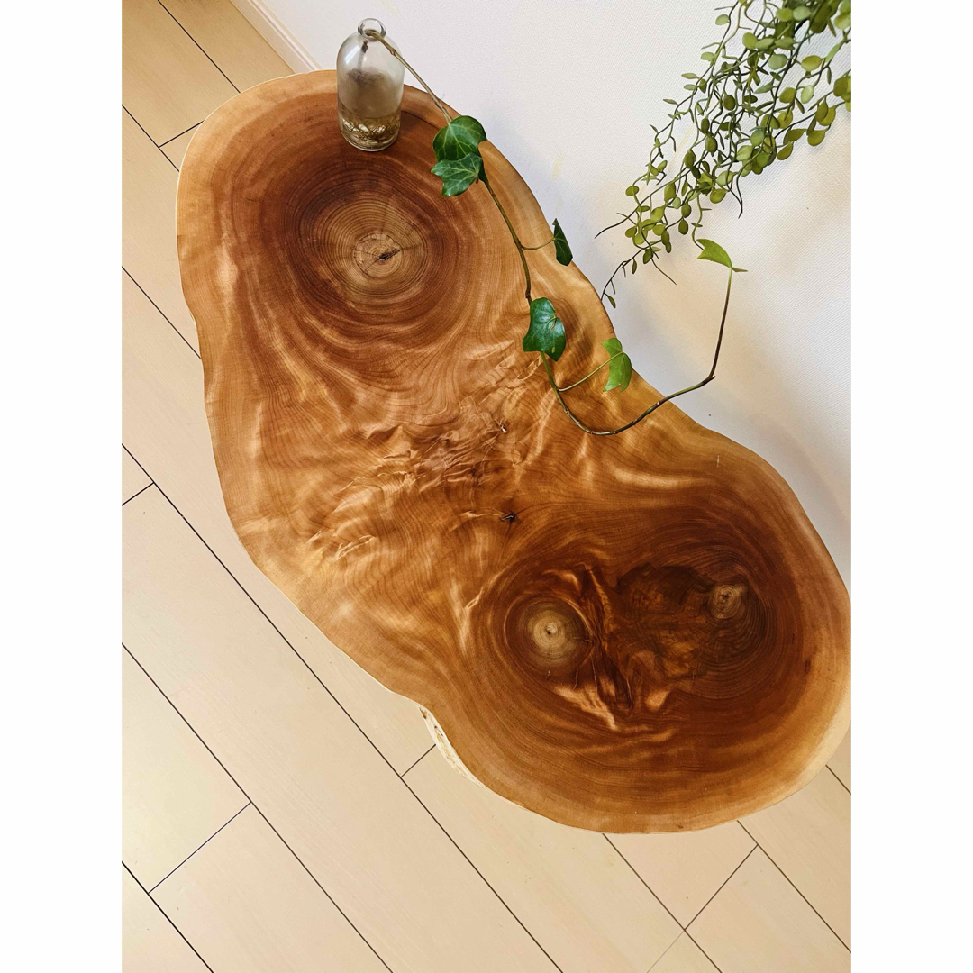 サイドテーブル トチの木 栃 輪切りテーブル アイアンテーブル