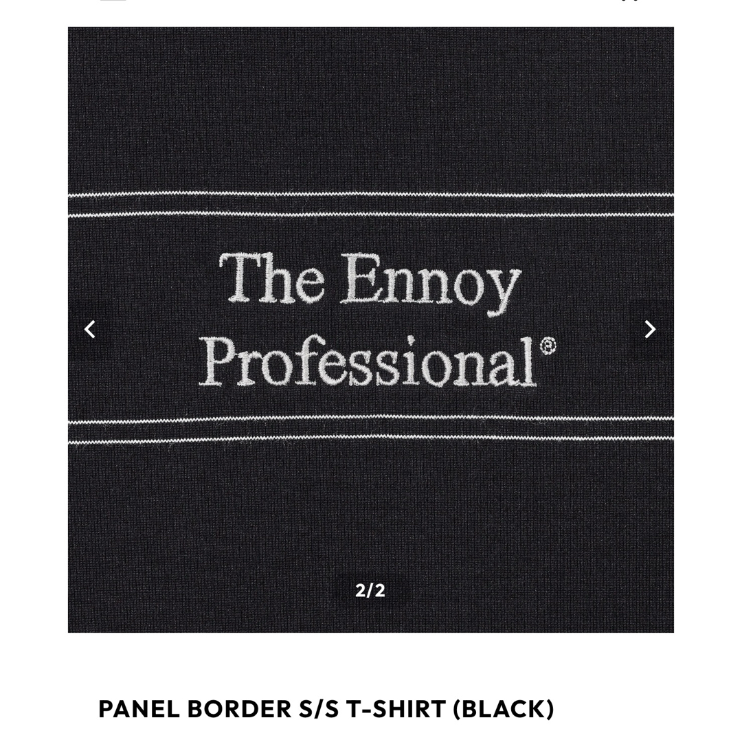 ENNOY PANEL BORDER T-SHIRT BLACK XXL トップス