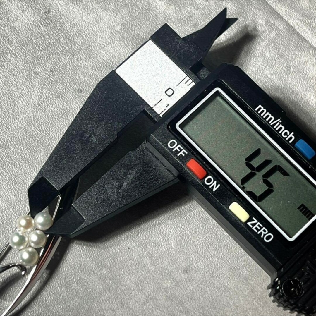 高級5粒 4mm MIKIMOTO ミキモト ブローチ あこや真珠 silver