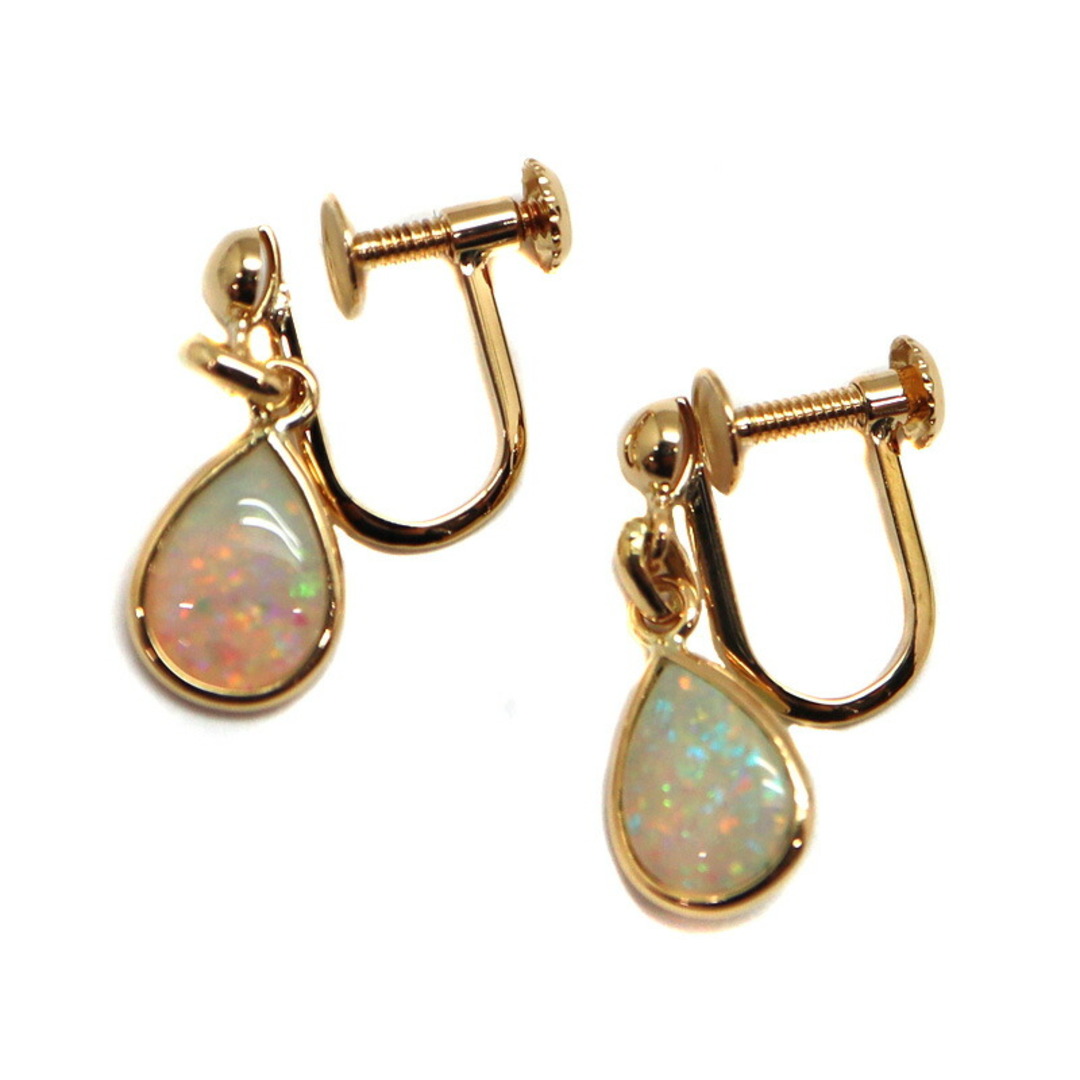 K18 18金 オパール付きイヤリング ゴールド オパール ピアス ゴールド