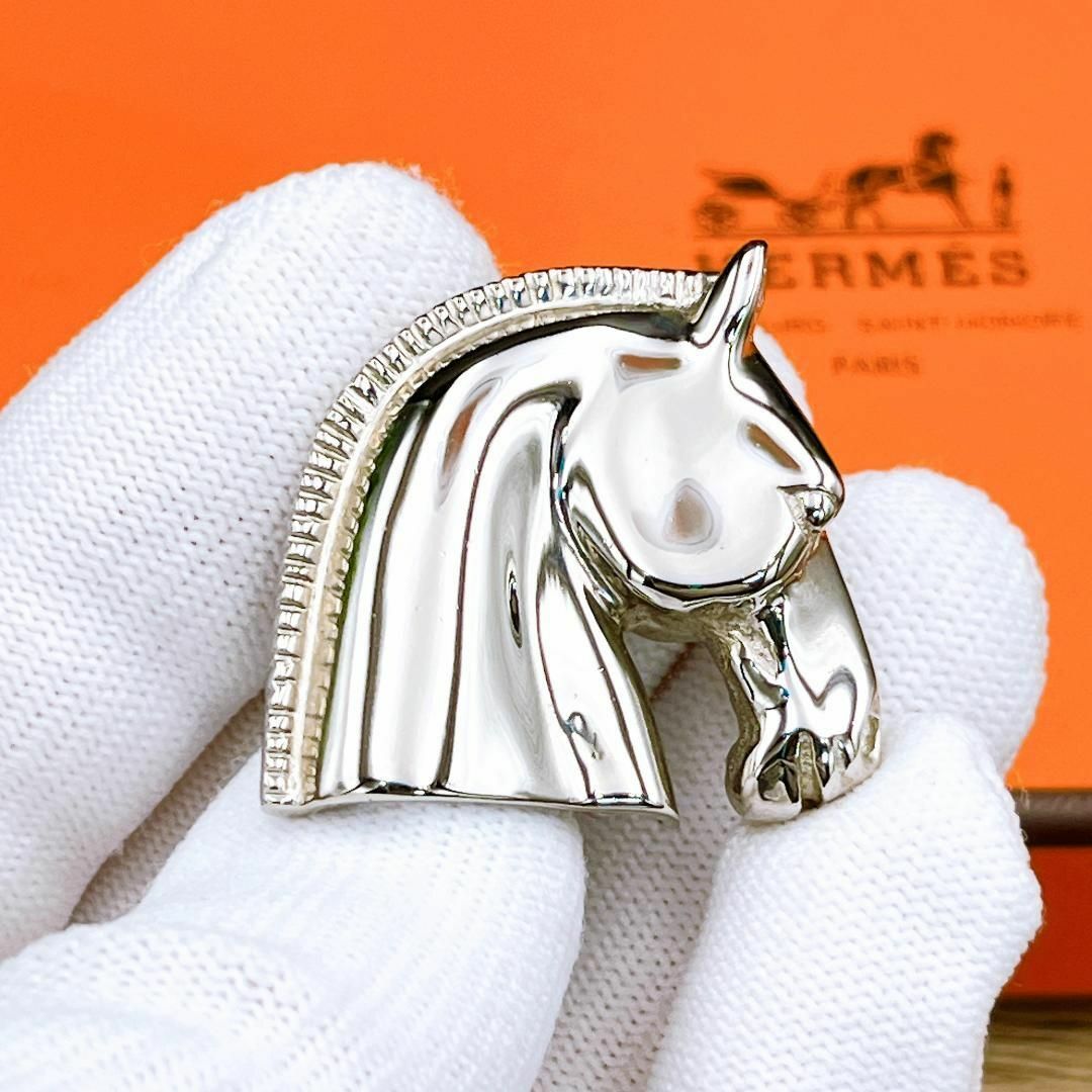 ◇エルメス◇HERMES ホースヘッド ブローチ シルバー ブランド 馬