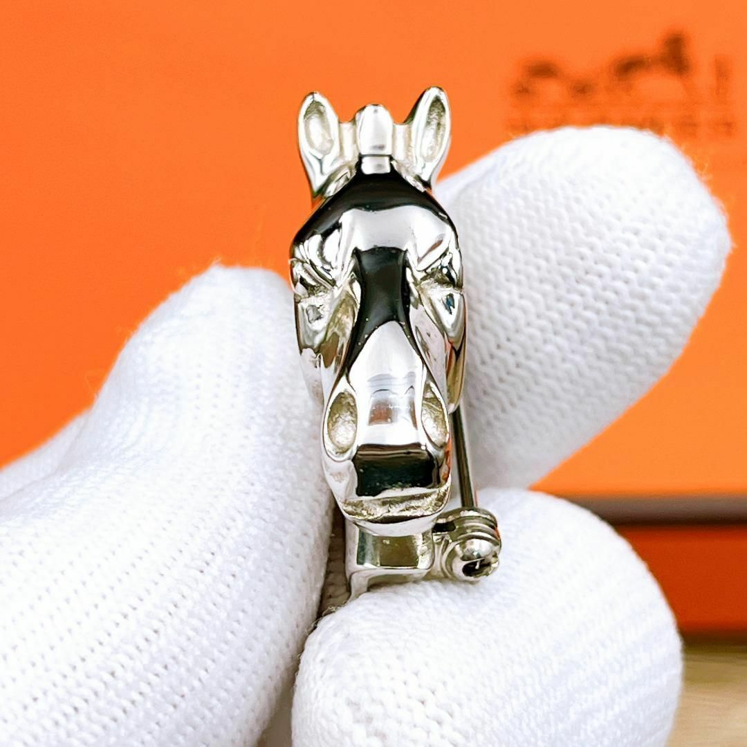 ◇エルメス◇HERMES ホースヘッド ブローチ シルバー ブランド 馬