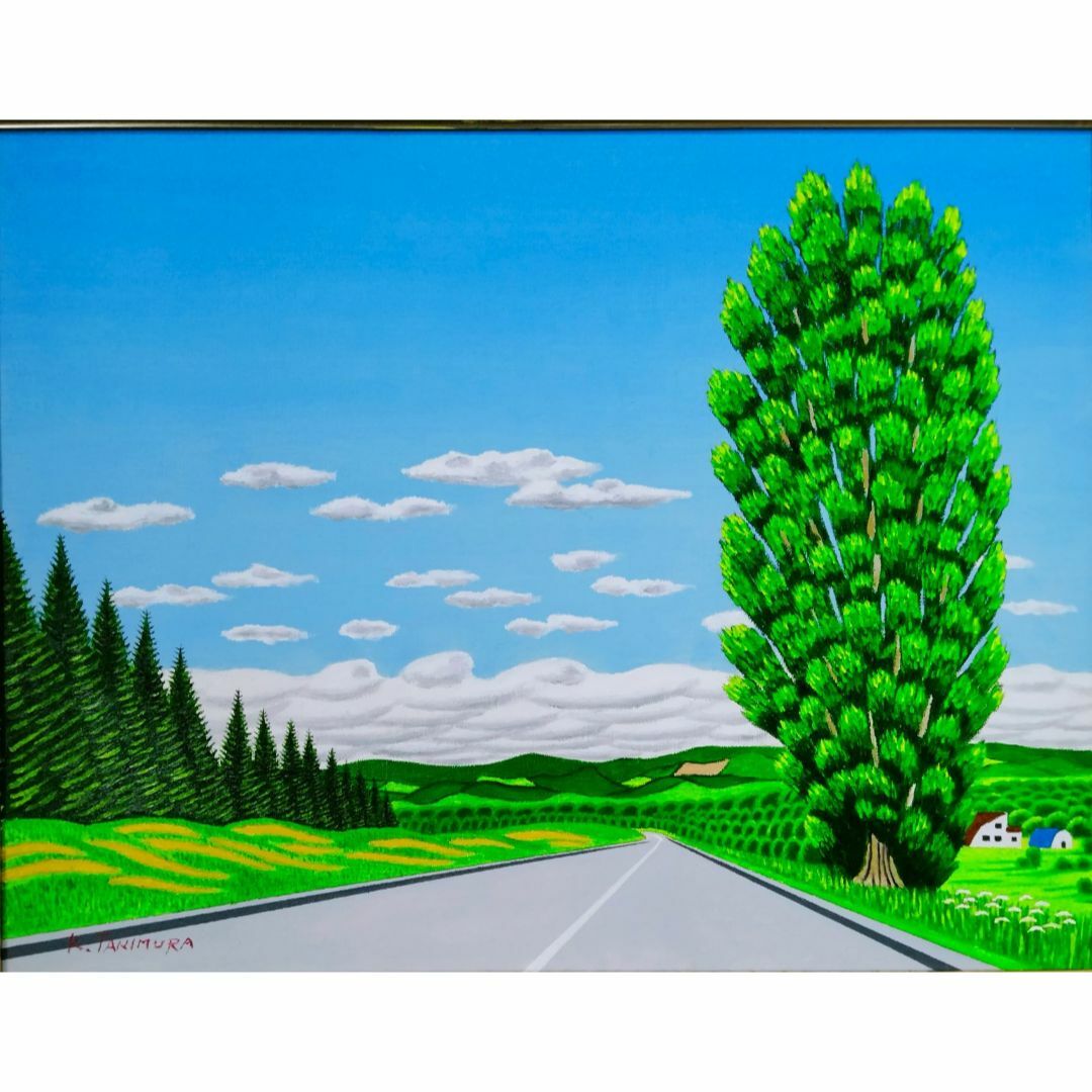 ☆十勝連峰ケンとメリーの大木・肉筆油彩画・F6キャンバス ☆十勝連峰