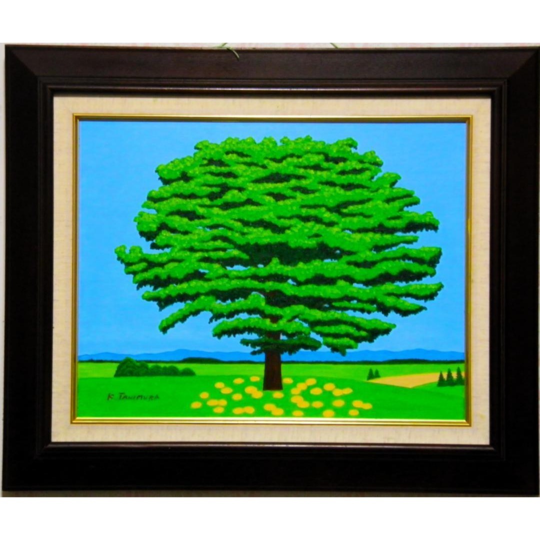 ☆セブンスターの木・肉筆油彩画・F6キャンバス ☆セブンスターの木・肉筆