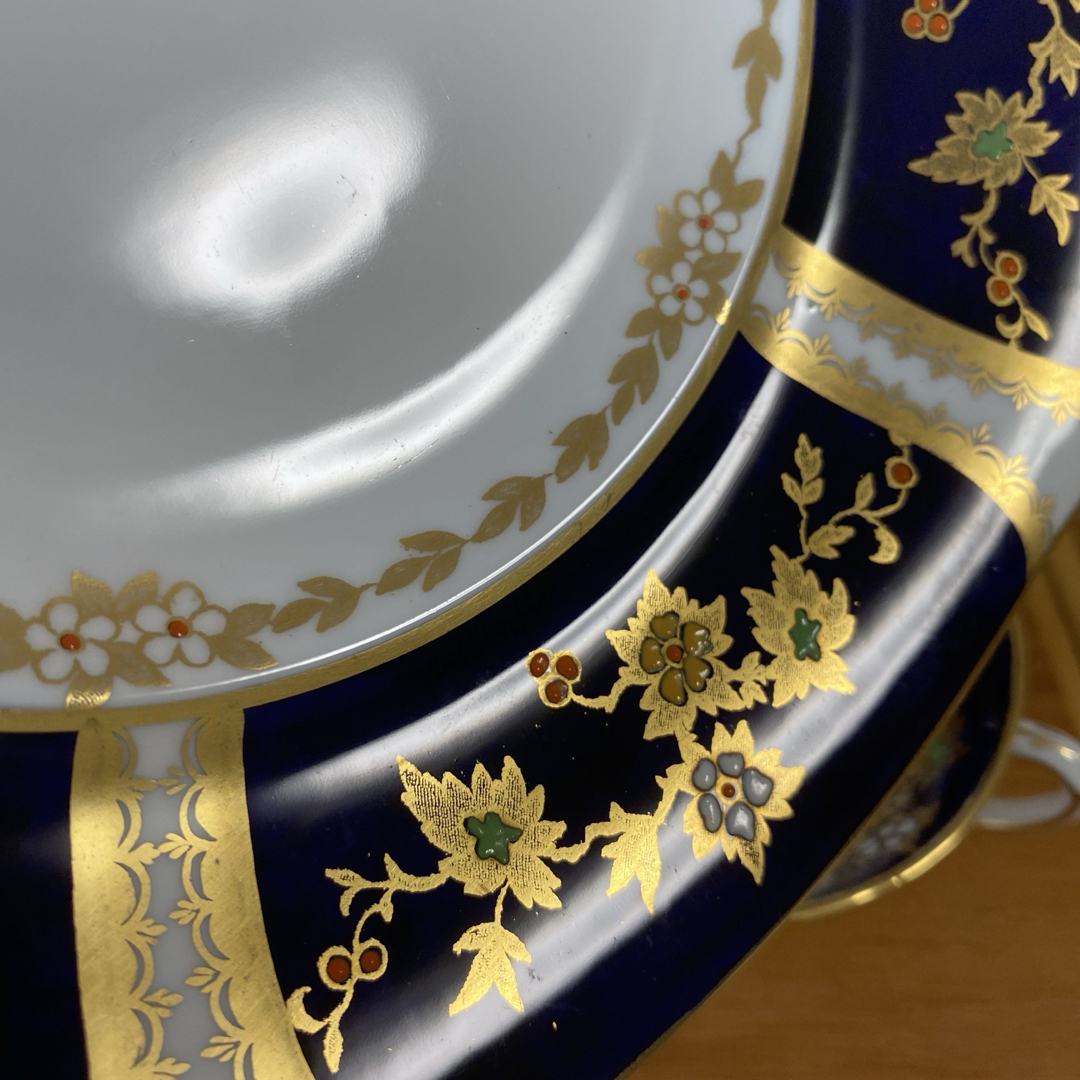 タスカン コバルトブルー エナメルペイント 金箔装飾 ティーセット