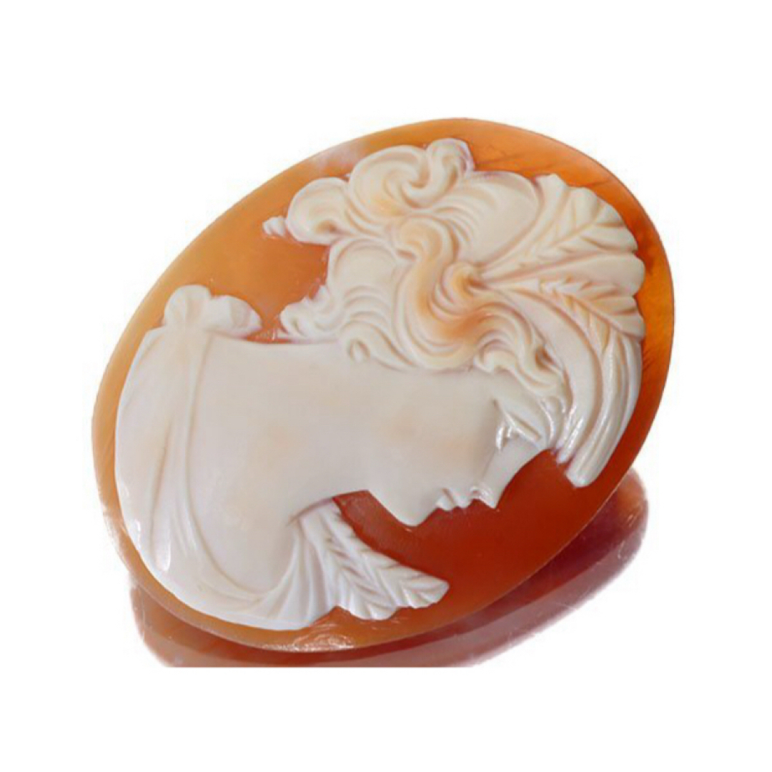 作家品裏面サイン貴婦人シェルカメオルース36.1mm×27.6mma994-i