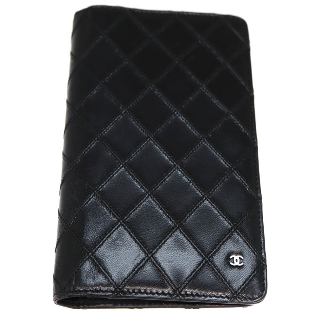 シャネル Chanel ビコローレ 二つ折り長財布 レザー ブラック