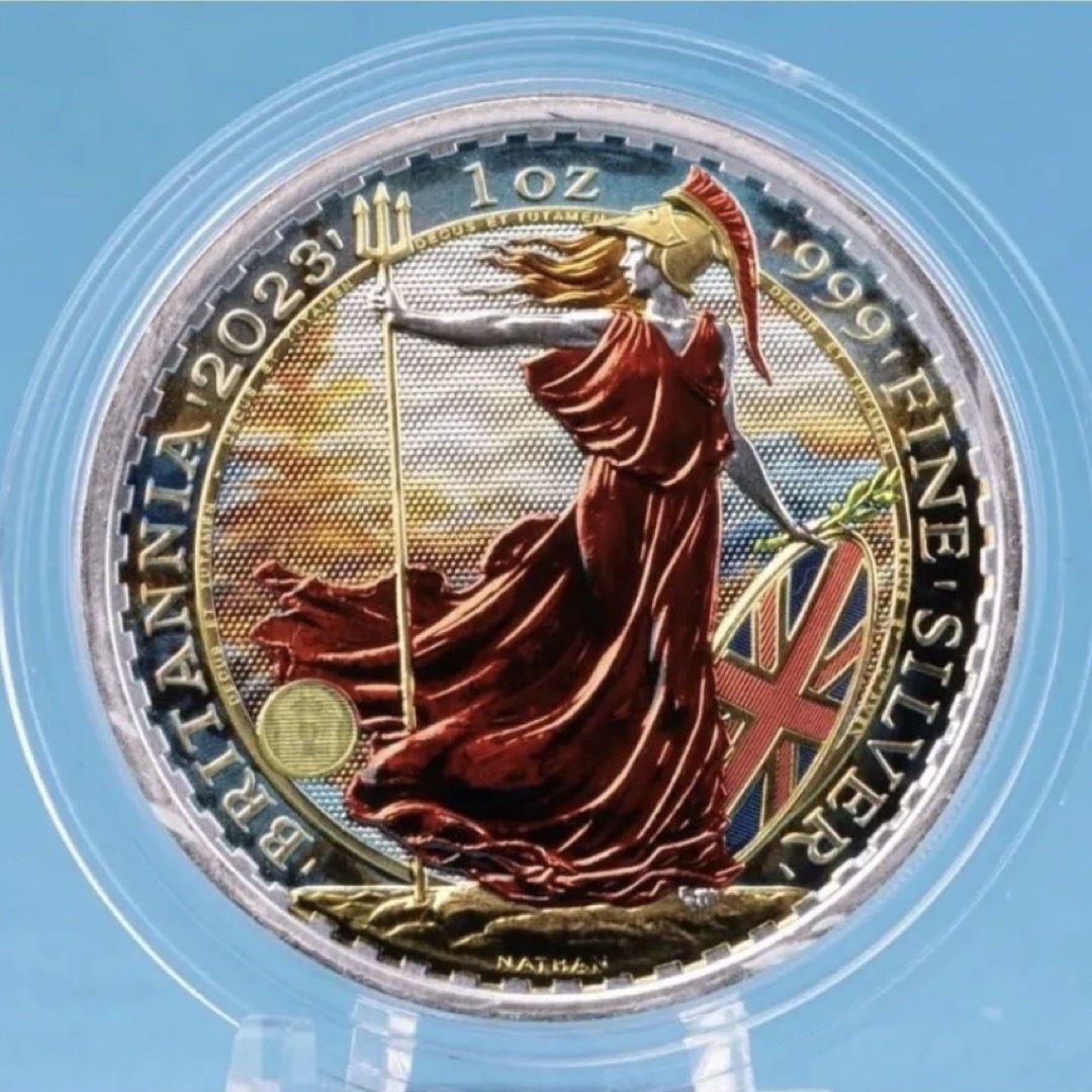 100枚限定 ブリタニア 銀貨 カラー 女神と自然の調和：冬の森 1オンス