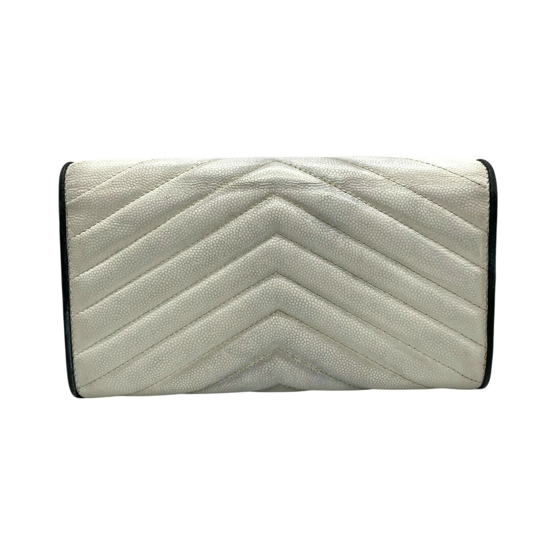 サンローランパリ イブサンローラン 長財布 Vステッチ カサンドラ