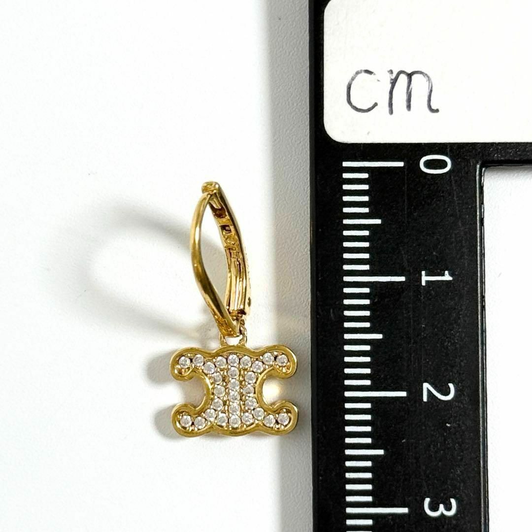 セリーヌ トリオンフ ラインストーンピアス ゴールド SI CELINE