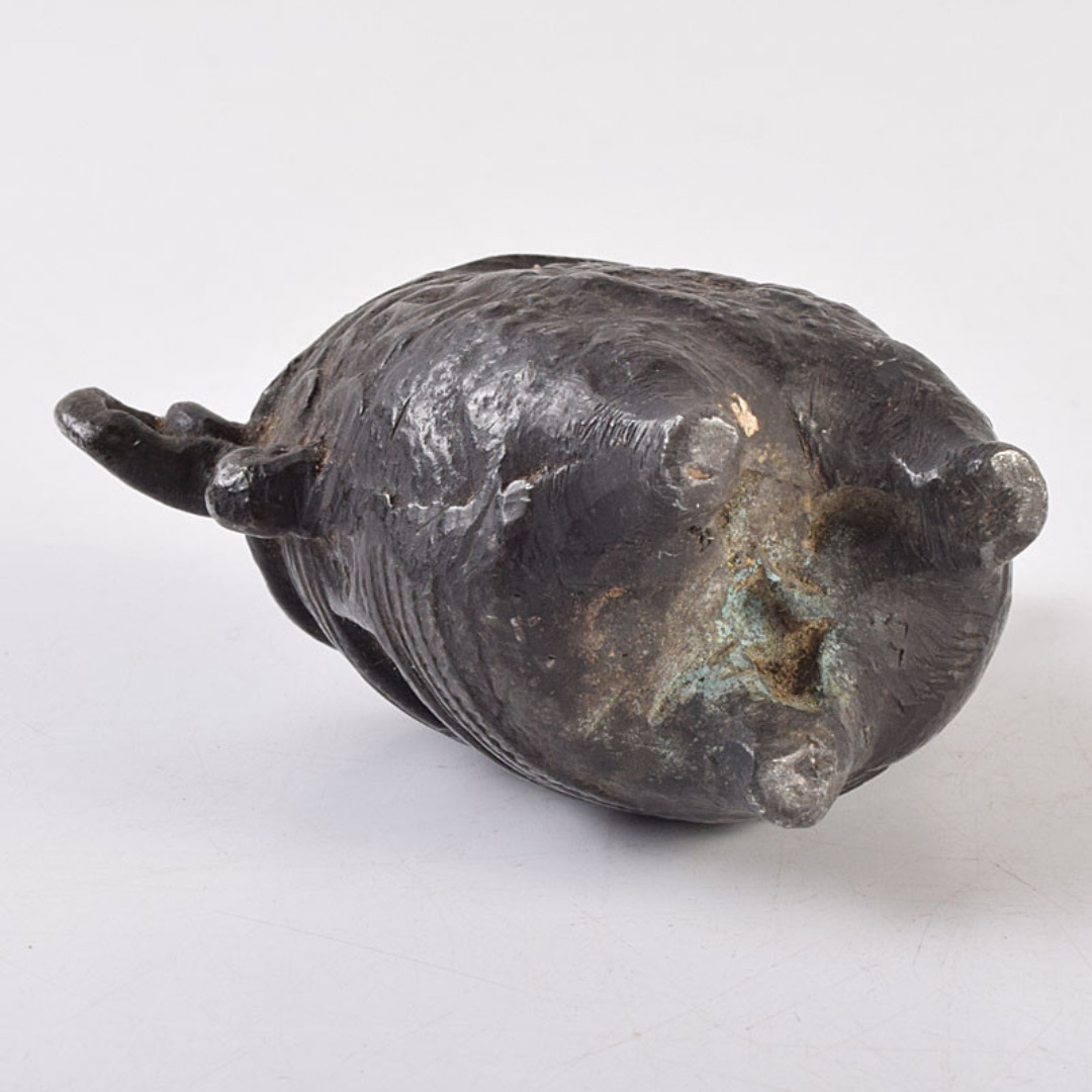 中国 古銅宣徳銅 山水文刻 三足香炉 V R9217 中国 古銅宣