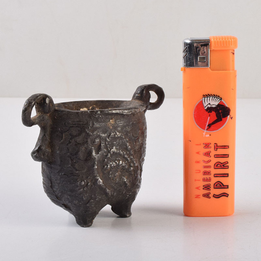 中国 古銅宣徳銅 山水文刻 三足香炉 V R9217 中国 古銅宣