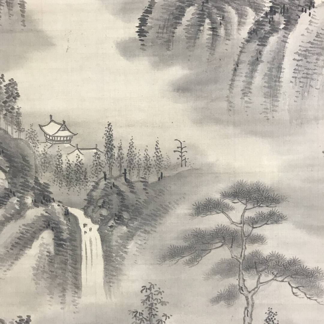 真作/中林竹洞/山水図/山水人物図/掛軸☆宝船☆AK-