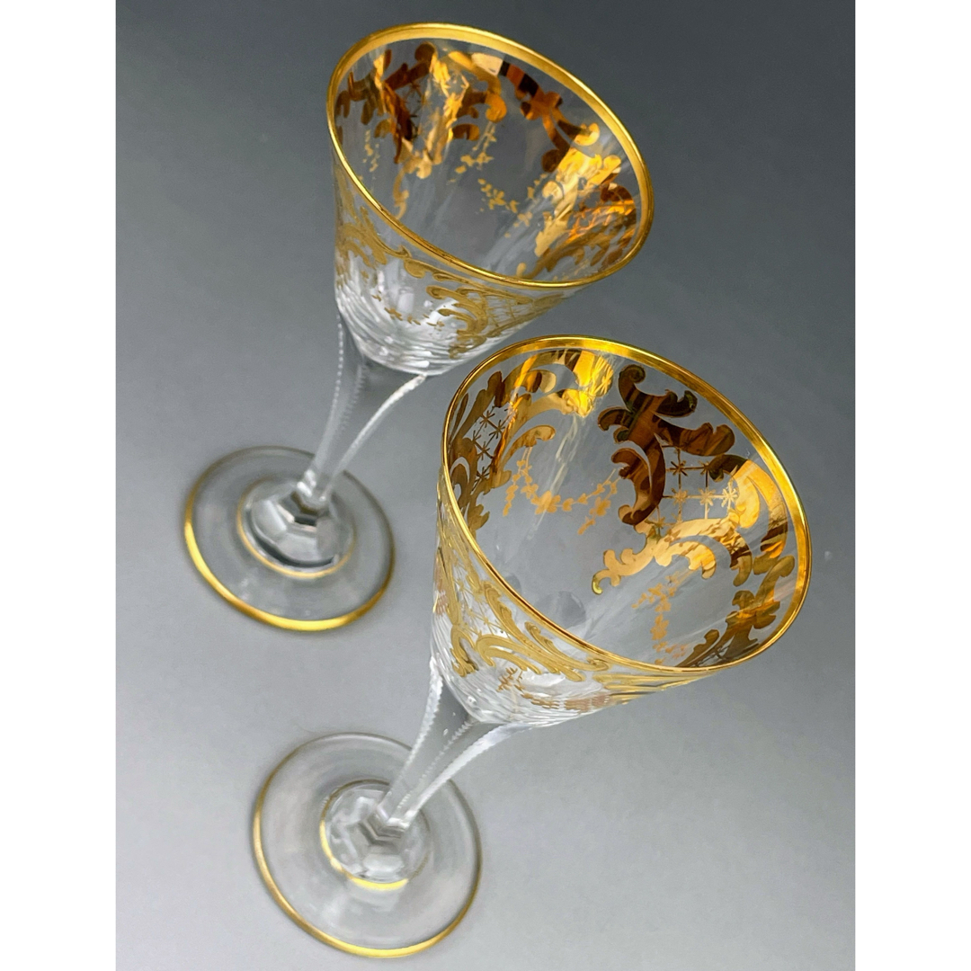 美品】モーゼル 金彩 ショットグラス リキュール 2客セット スプレン