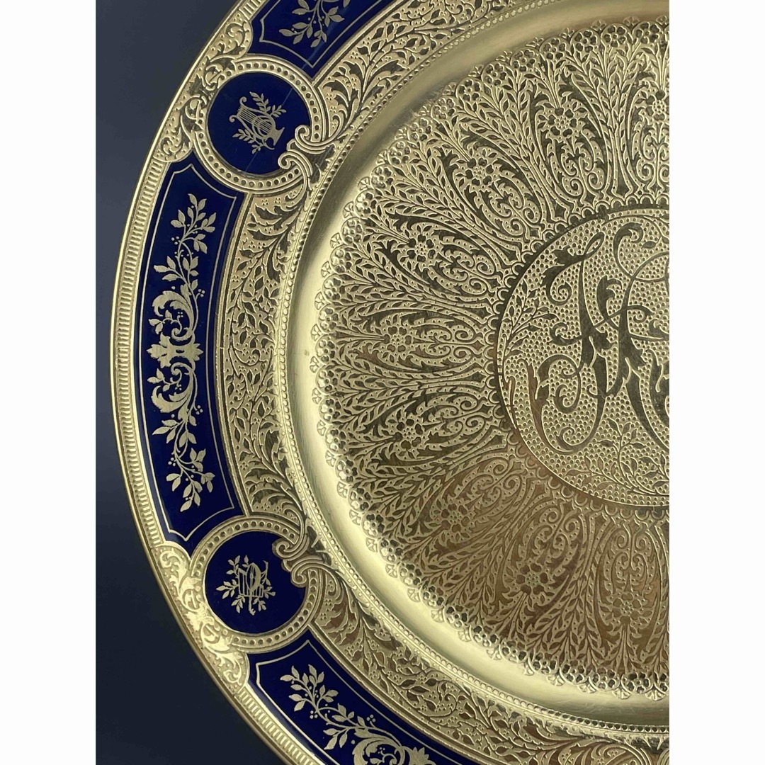 美品・豪華】レノックス 金彩装飾 モノグラム 26．4㎝ 大皿 Lenox