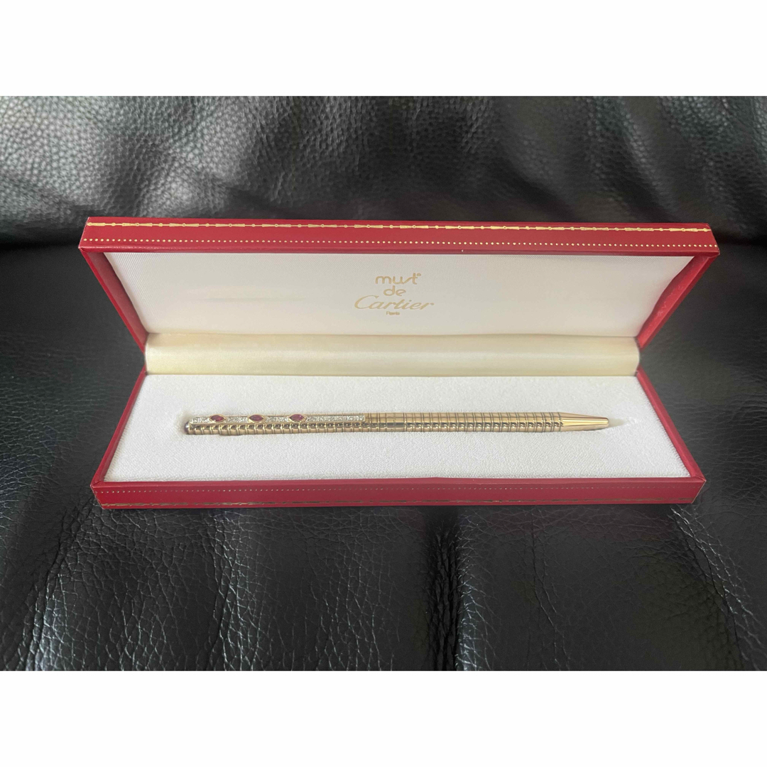 エステーデュポンS.T.DUPONT ボールペン 特注:宝石ダイヤ、ルビー装飾