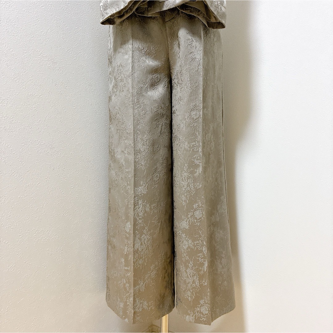 kanaカナ グレー ジャガード セットアップ ヴィンテージライク パンツ