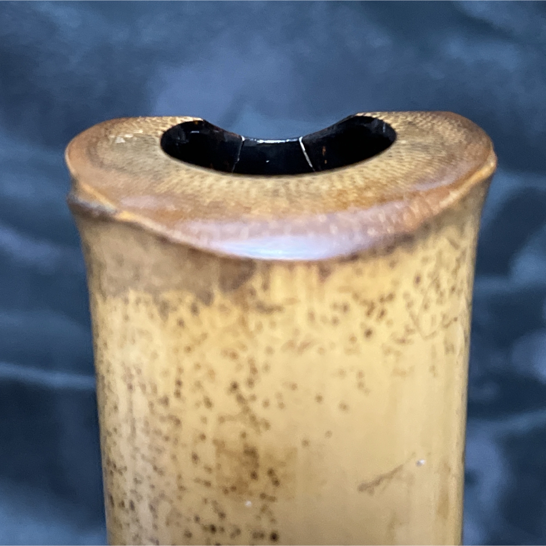 尺八 琴古流 在銘 一尺九寸管 中継ぎ籐巻き銀三線 【