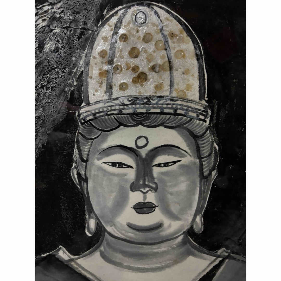 水墨画の天才 福田佳明 画伯 「 ザ ' サン 」 お釈迦さま 貴重品激安