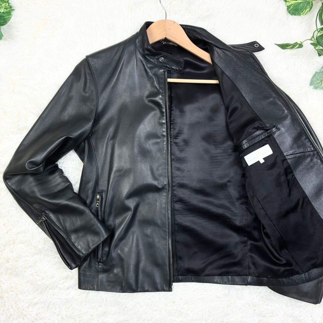 美品 エディフィス ラムレザー 羊革 シングルライダース M ブラック 黒