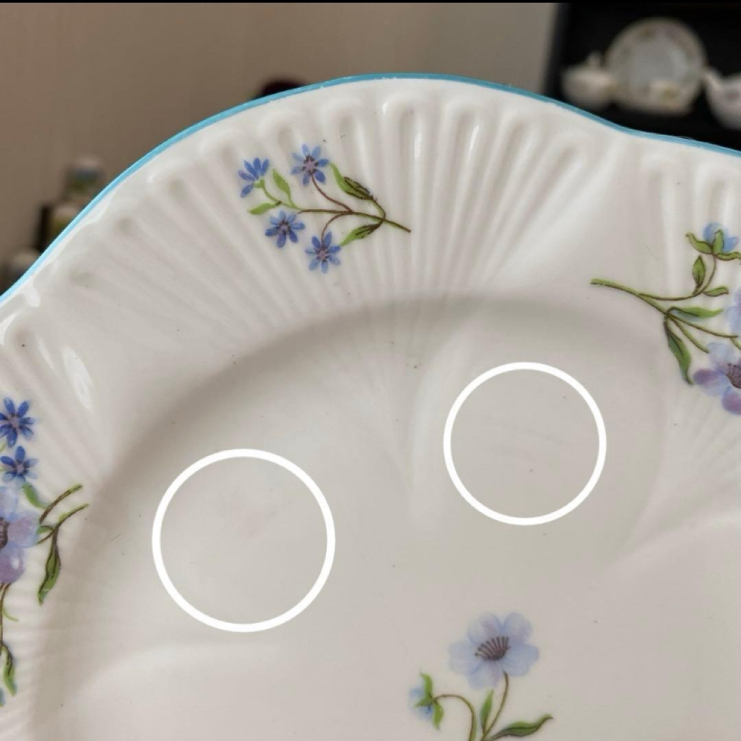 シェリー ブルーロック カップ ソーサー プレート2枚 カルテット