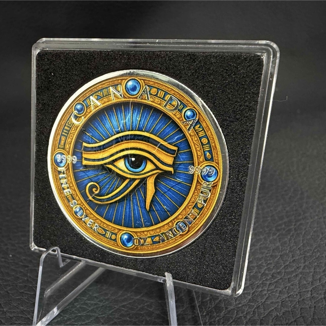 メイプルリーフ 銀貨 カラー 古代エジプト ホルスの目 1オンス 1oz