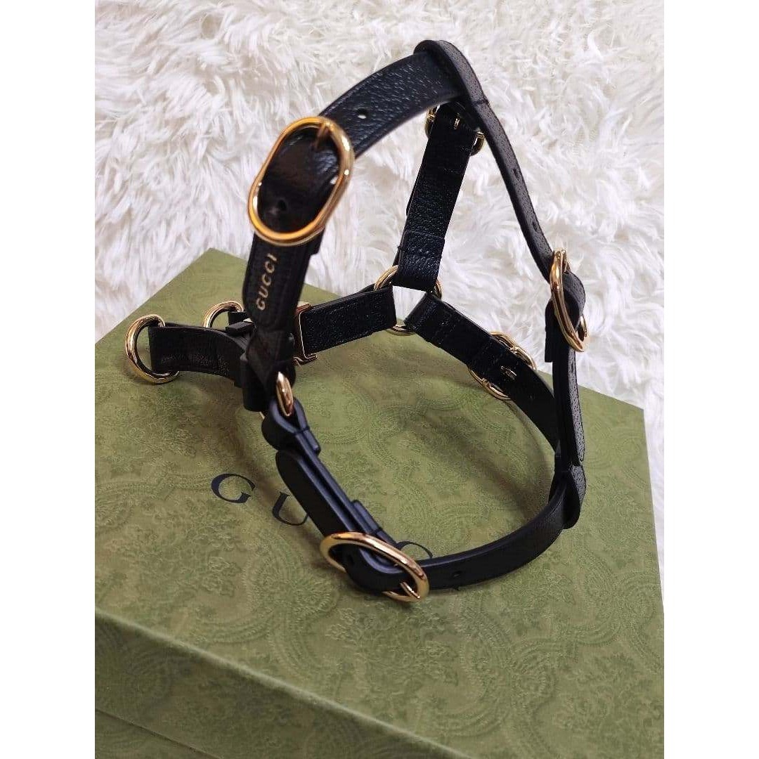 新品 グッチ インターロッキングG ドッグ ハーネス ペット用 散歩 Sサイズ