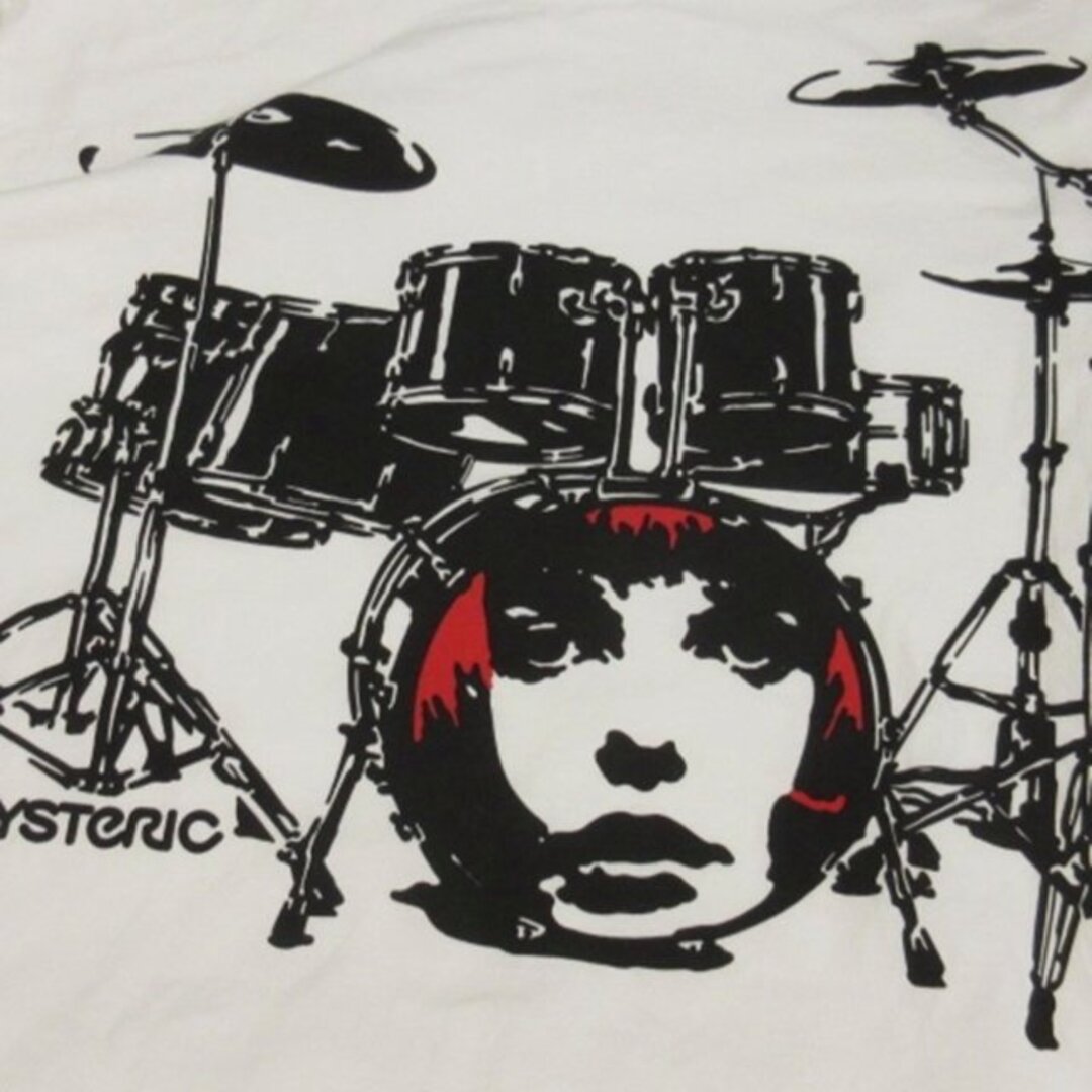ヒステリックグラマー ドラムセット Tシャツ カットソー 半袖 ホワイト L