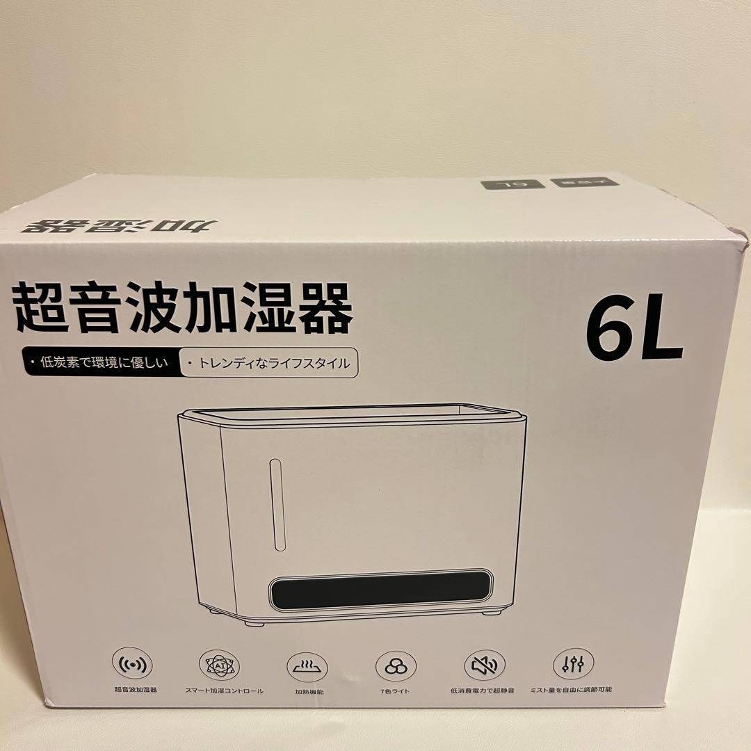 早い者勝ち❣️ 加湿器 大容量 6L ダブル吹出口 加熱式 パワフル加湿