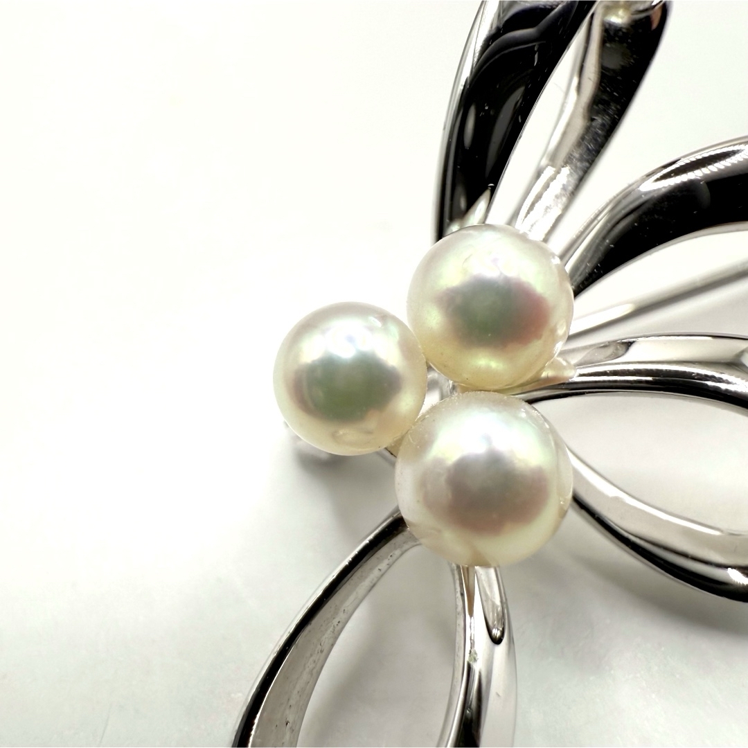 MIKIMOTO ミキモト リボン ベビーパール ブローチ SV フォーマル