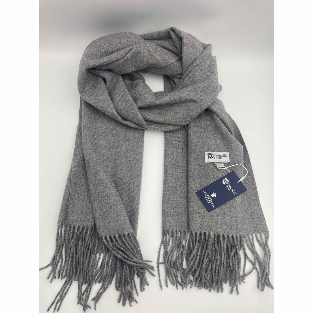 JOHNSTONS ジョンストンズ 大判プレーンスカーフ ストール グレー