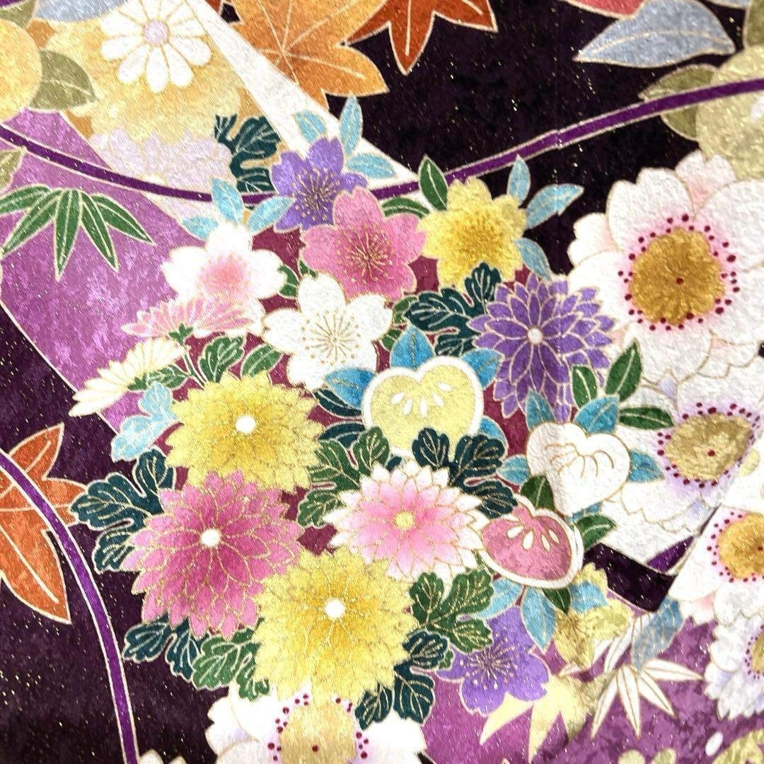 振袖 金駒刺繍 金通し 金彩 熨斗 八重桜 牡丹 成人式 着物 101b d