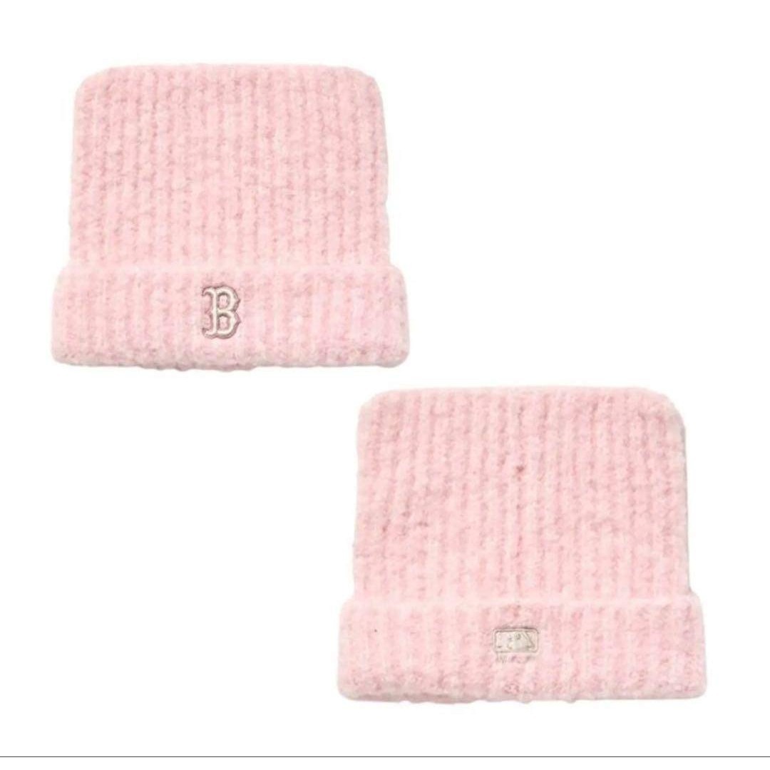 MLB - 【MLB korea】カリナ着用＊ピンク＊猫耳ニット帽＊韓国限定