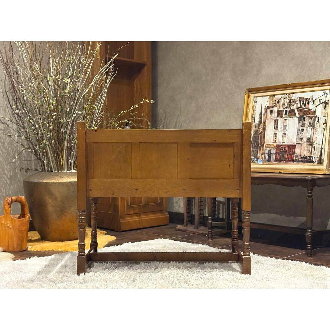 希少 英国 イギリス テレフォンベンチ ベンチ オーク材 アンティーク SH