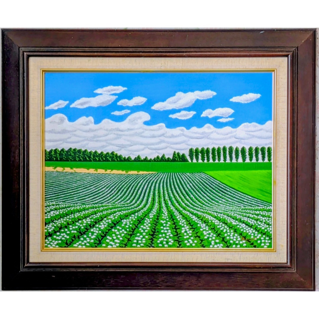 オファー ☆北海道大学ポプラ並木・肉筆油彩画・F6キャンバス ☆北海道