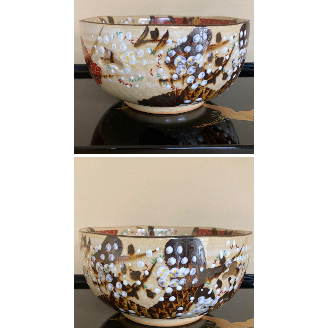 清水焼 雲錦菓子鉢 井泉 茶道具 茶懐石 菓子鉢 Japan 金彩色絵 清水焼